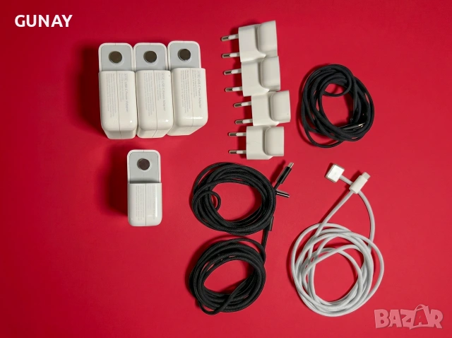 Apple 61W A1778 Оригинално Зарядно Адаптер и USB-C към MagSafe 3 Кабел за MacBook