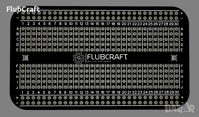 Универсалнa FlubCraft печатнa платкa 400 Гнезда ( PCB BreadBoard ), снимка 2 - Части и Платки - 55485228
