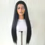 Черна права перука 70 см с дантелена зона 13x4 Lace Front, снимка 1