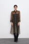 Ефирна прозрачна шоколадова кафява  риза Zara zara , снимка 1