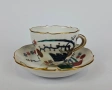 Meissen "Gelber Löwe" (Жълтият лъв) Чаша за кафе с подложна чинийка, снимка 2