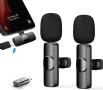Микрофон за iOS/Android, Мини микрофон Plug & Play, Безжичен Лавалиер микрофон за YouTube/Facebook с, снимка 1