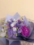 Голям вечен букет в лилаво от плюшена тел, снимка 3