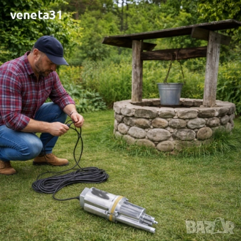 Дебит - Помпа за чиста вода с горно засмукване за дълбоки кладенци 1500W 1100L, снимка 6 - Градинска техника - 54078237