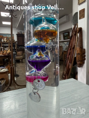 Галилеев термометър №8079 , снимка 2 - Антикварни и старинни предмети - 54076480