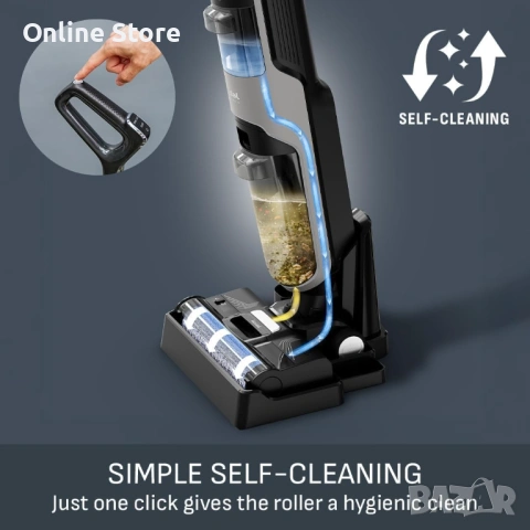 Tefal X-CLEAN 4 безжична прахосмукачка за мокро и сухо почистване GF5035M0, снимка 4 - Прахосмукачки - 54169922