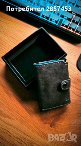 BEWMER RFID card case slim wallet / money clip / black / нов, снимка 3 - Портфейли, портмонета - 54861351