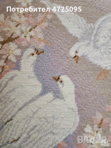 Гоблен с гълъби, снимка 2 - Гоблени - 54104894