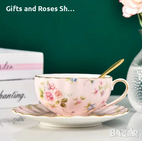 Луксозен комплект за капучино или чай, снимка 2 - Чаши - 54310980