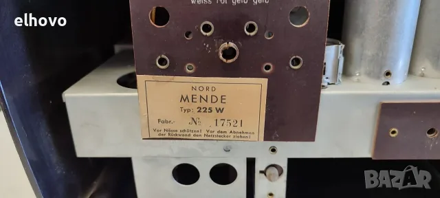 Старо лампово радио Nordmende bremen 225, снимка 4 - Радиокасетофони, транзистори - 55483772