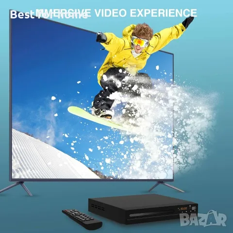 Tojock HDMI AV HD TV DVD плейър Коаксиален изход AV кабел USB вход Без регионално кодиране, снимка 7 - Плейъри, домашно кино, прожектори - 55340710