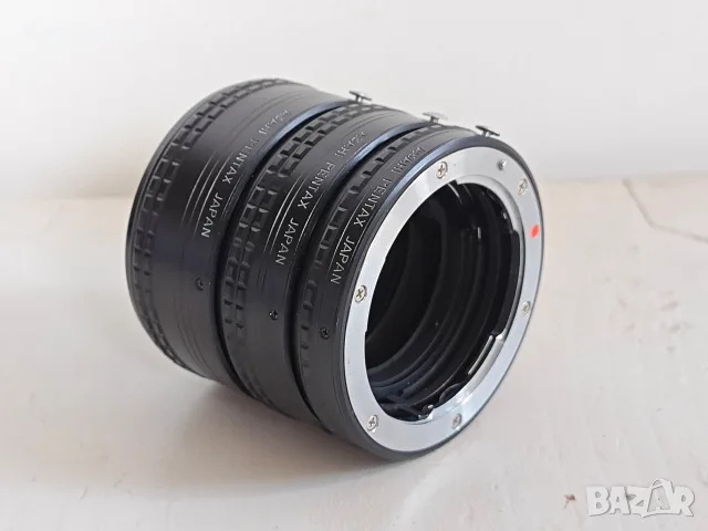 Комплект макро удължителни пръстени Asahi Pentax Auto Extension Tubes, байонет Pentax K, снимка 6 - Чанти, стативи, аксесоари - 55525801