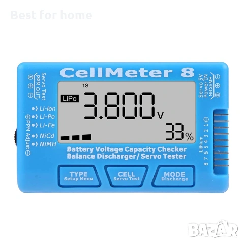 RC CellMeter 8 цифров тестер за капацитет на батерията, Bluetooth - безплатен безжичен тестер, снимка 5 - Друга електроника - 54981016