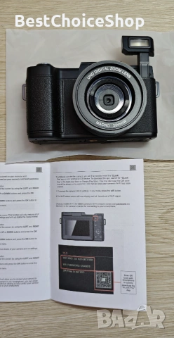 Цифрова камера 64MP 5K WiFi + широкоъгълен обектив + 2 батерии + 64GB мемори Пълна комплектация, снимка 4 - Фотоапарати - 55167179