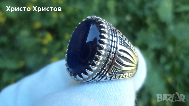 Сребърен изящен мъжки пръстен