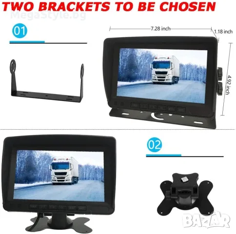 Комплект за монитор за паркинг на превозно средство 7" LCD HD монитор, снимка 4 - Аксесоари и консумативи - 55493481