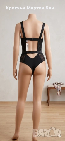 Луксозно дантелено боди NLY Lingerie – Елегантен черен дизайн, снимка 5 - Корсети, бюстиета, топове - 37036312