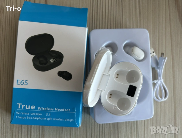 Bluetooth слушалки E6S True Wireless Headset, снимка 3 - Слушалки и портативни колонки - 54139709