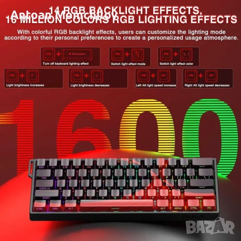 Гейминг клавиатура AULA WIN60 HE MAX 60% Hall Effect, снимка 8 - Клавиатури и мишки - 54827827
