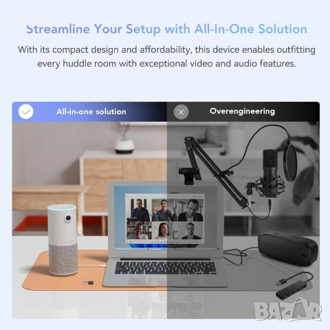 Nuroum C10 All-in-One Conference Camera, Конферентна камера, снимка 3 - Камери - 54554657