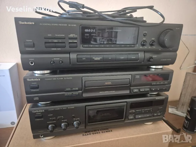 Technics уредба усилвател , cd и триглав касетофон