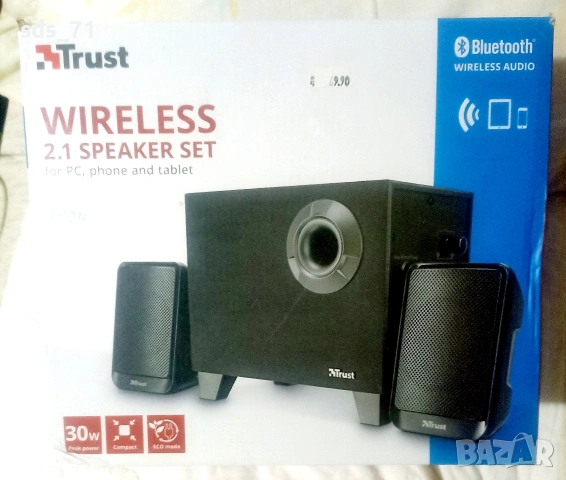 Продавам нови тонколони Trust Evo ,bluetoot 2.1 за лаптоп или ТВ 50 евро 