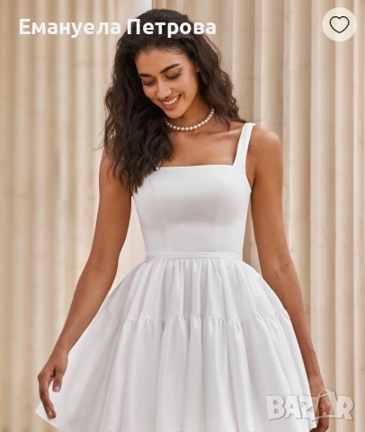 Дамска къса бяла рокля , снимка 7 - Рокли - 54360350