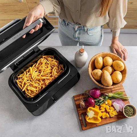 Фритюрник с горещ въздух Cecotec Cecofry FireDome 6000 - Грил без олио, 2400 W, снимка 7 - Фритюрници - 55647432