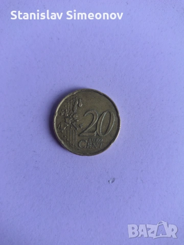 Монета от 20 евро цента 1999 г., снимка 2 - Нумизматика и бонистика - 54775227