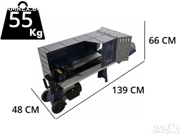 Хоризонтална електрическа цепачка за дърва BullMach 7 тона, снимка 2 - Селскостопанска техника - 55378735