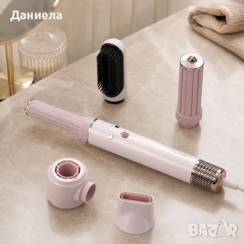 Мултистайлер за коса 5-в-1 – сушене, къдрене, изправяне и оформяне с йонизация
