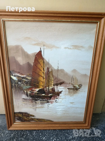 маслена картина върху платно. 