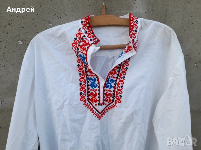 Стара мъжка риза за носия #2, снимка 2 - Антикварни и старинни предмети - 54368796