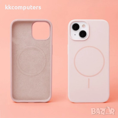 Кейс Silicone Thin Mag за iPhone 17 Pro (6.3), светлорозов и Протектор, снимка 2 - Калъфи, кейсове - 54856015