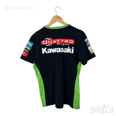 Оригинална фен тениска Kawasaki Quattro Plant Racing, черна, размер M/L, снимка 2 - Тениски - 54435924