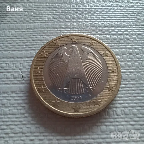 Немска монета с орел 2002 г. 1 евро, буква А 