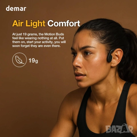 AGM Motion Buds – Безжични спортни слушалки Bluetooth, водоустойчиви, 12 часа батерия, снимка 2 - Bluetooth слушалки - 54923483