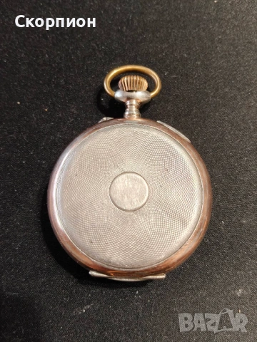 Швейцарски СРЕБЪРЕН джобен часовник FRIEDE с позлата - 10 РУБИНА ПРОМОЦИЯ, снимка 15 - Джобни - 48361909