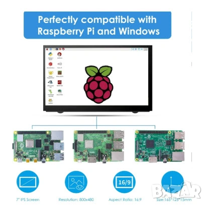 7 инча HDMI монитор, 800x480 LCD екран, мини, малък монитор, снимка 5 - Монитори - 54104911