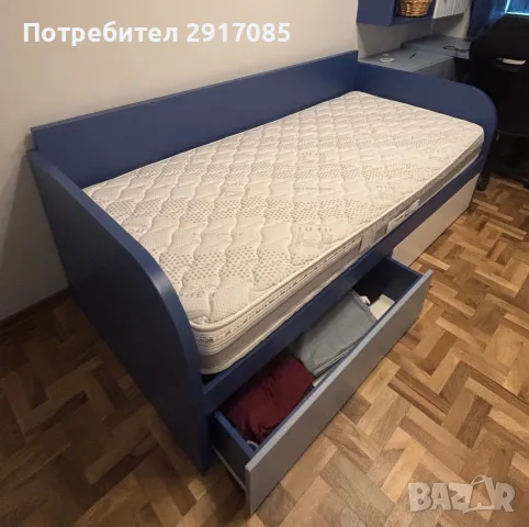 Юношеско легло и шкаф, снимка 3 - Спални и легла - 55540826