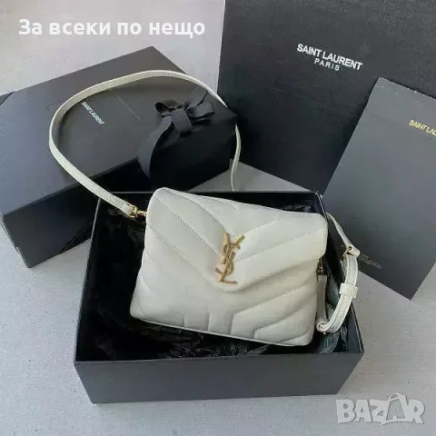 YSL / Loulou Toy / White / Toy / Бяла Чанта За През Рамо Естествена кожа 20 X 14 X 7,5 Cm Код ch53
