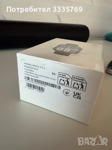 Smartwatch HUAWEI Watch Fit 4, Black Body with Black Fluoroelastomer Strap, снимка 3 - Друга електроника - 54019618