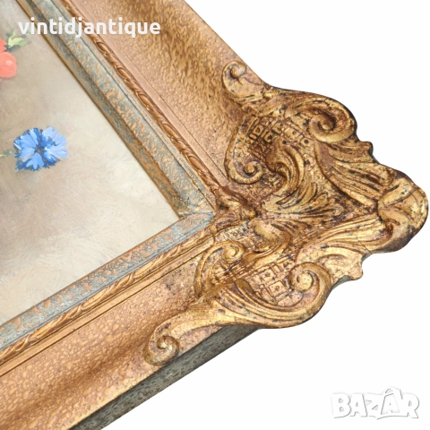 Натюрморт с букет от анемон, снимка 3 - Картини - 54159333