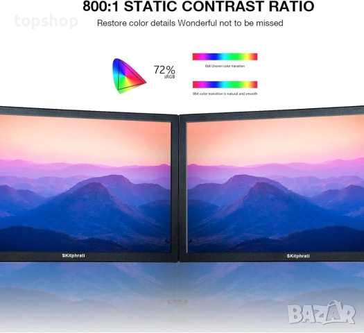 Нов мултифункционален монитор SKitphrati 15.6 инча HDMI VGA BNC USB , снимка 7 - Монитори - 54965427