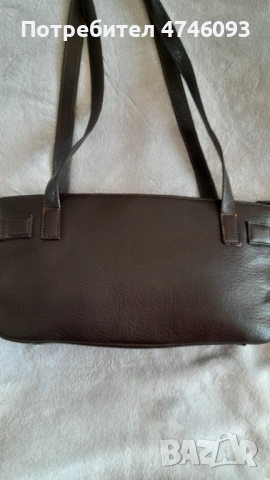 Дамска чанта Marc Picard от естествена кожа – шоколадово кафяво, снимка 2 - Чанти - 53957588