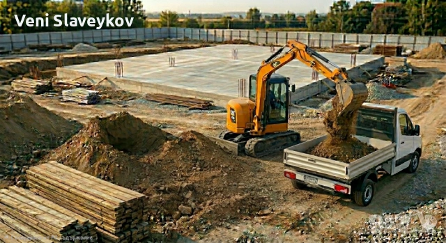 Мини багер и транспорт