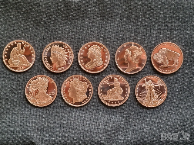 💵 1 oz медна монета, медно кюлче copper coin copper bar, снимка 9 - Нумизматика и бонистика - 55006561