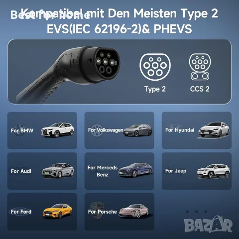Тип 2 7.2kW [5M Еднофазен 6A-32A Кабел за зареждане на електрически автомобил 7KW , снимка 6 - Аксесоари и консумативи - 55332239
