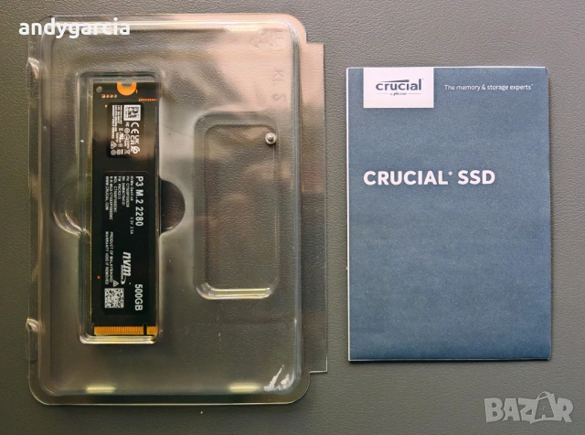  500GB Crucial P3 Gen4 PCIe NVMe SSD скрост четене/запис 3500 и 3200 mb/sec ЧИСТО НОВ ДИСК disk, снимка 5 - Твърди дискове - 54626690