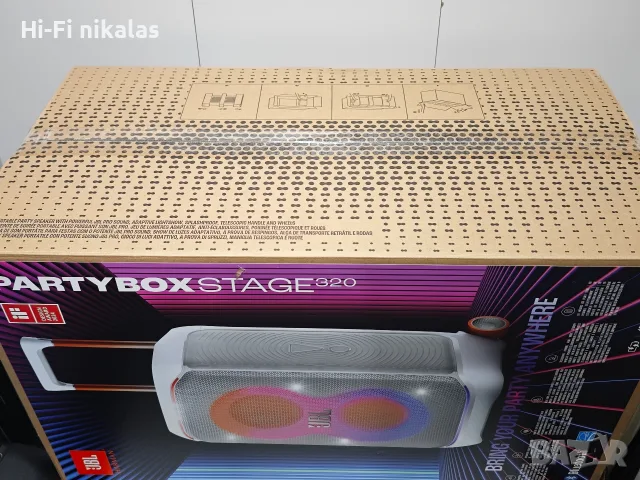 безжична блутут парти колонка JBL PARTYBOX STAGE 320 +документи и гаранция , снимка 3 - Bluetooth тонколони - 55583964